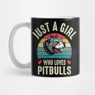 Pitbull  Lovers , Just A Girl Who Loves Pitbulls Funny Pitbull Mom Womens Mug